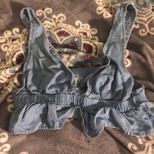 Denim, VERY short crop top